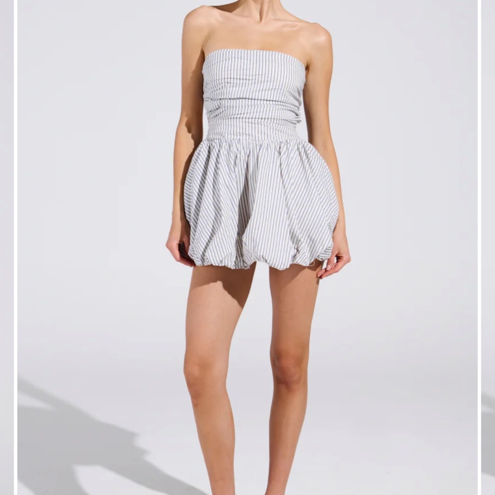 Striped Strapless Mini Dress